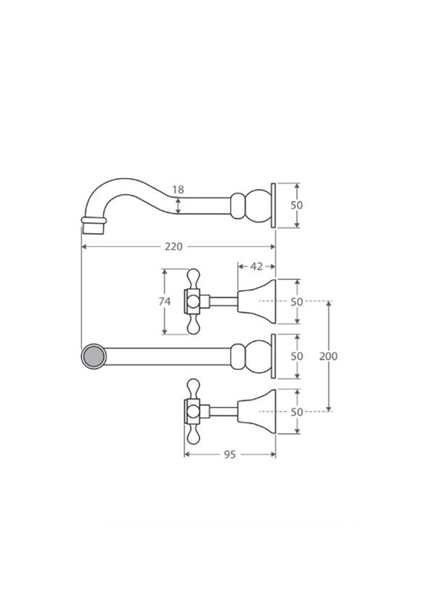 Fienza Lillian Shepherds Crook Bath Set