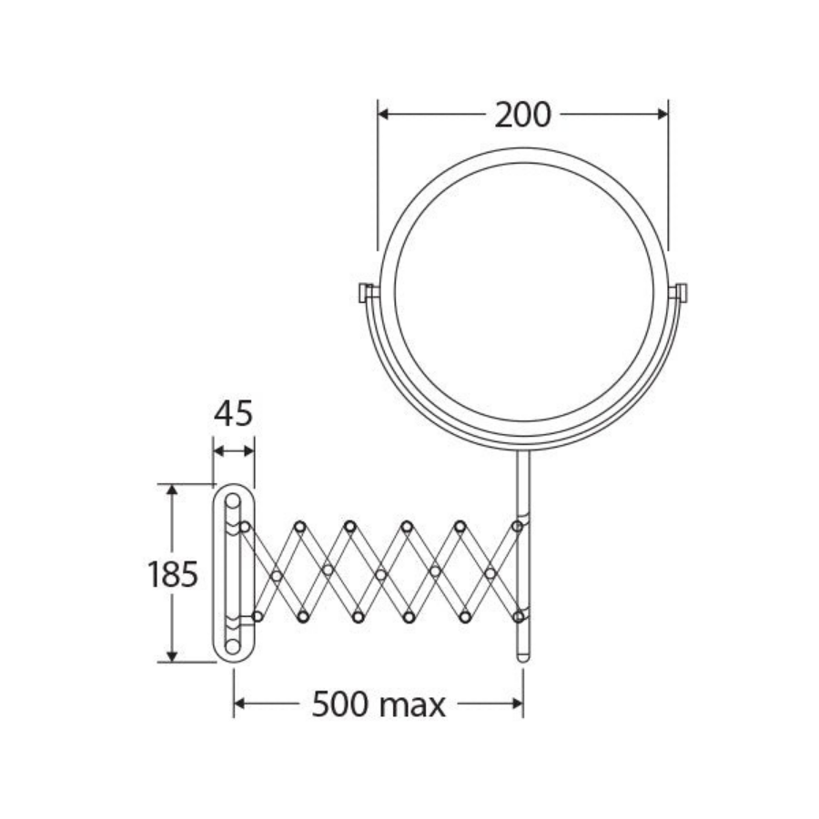 Fienza Scissor Arm Magnifying Mirror