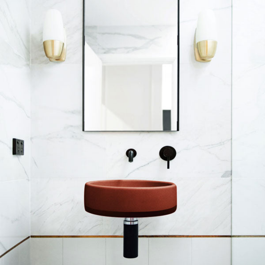 Nood Co Bowl Basin Two Tone Wall Hung Clay