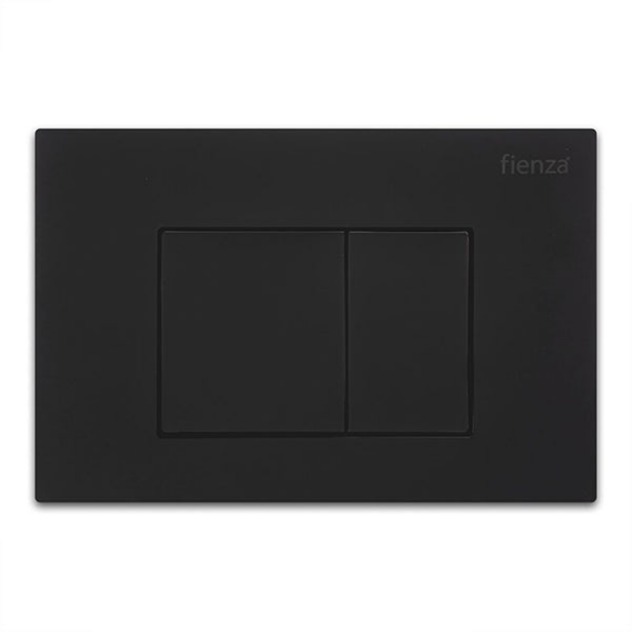 Fienza R&T Square Button Flush Plate - Matte Black