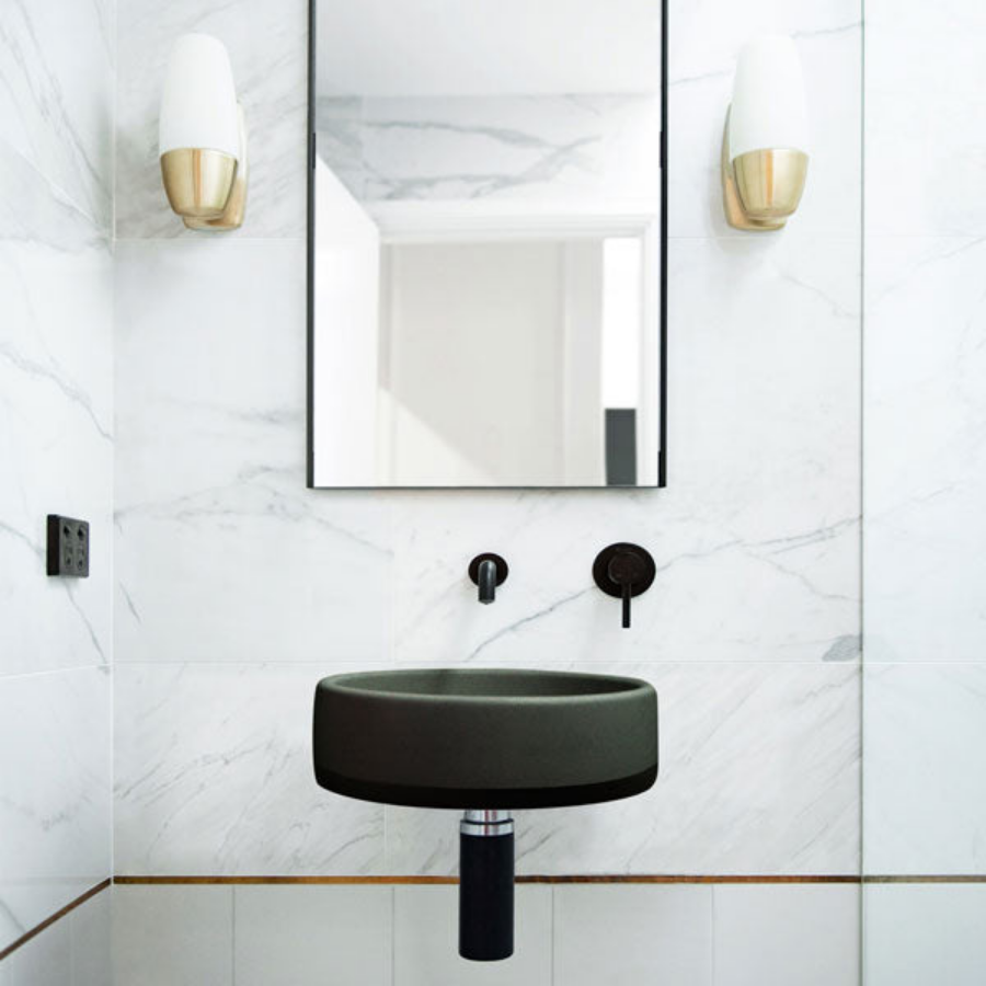 Nood Co Bowl Basin Two Tone Wall Hung Charcoal