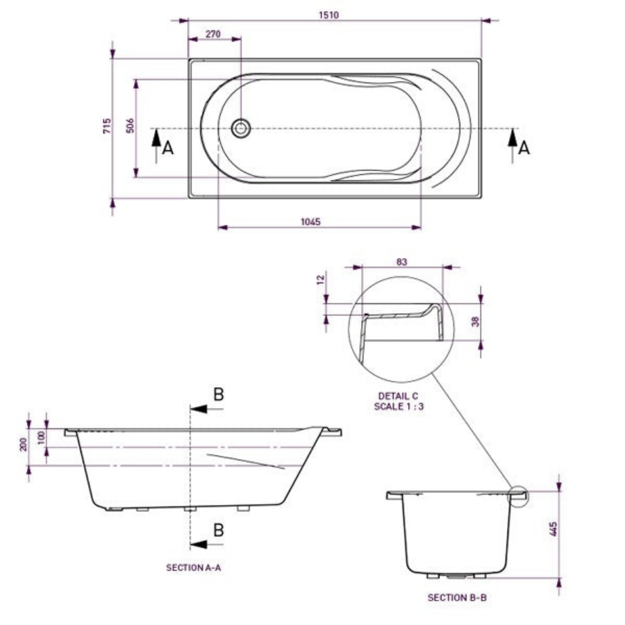 Decina Adatto Contour Spa Bath