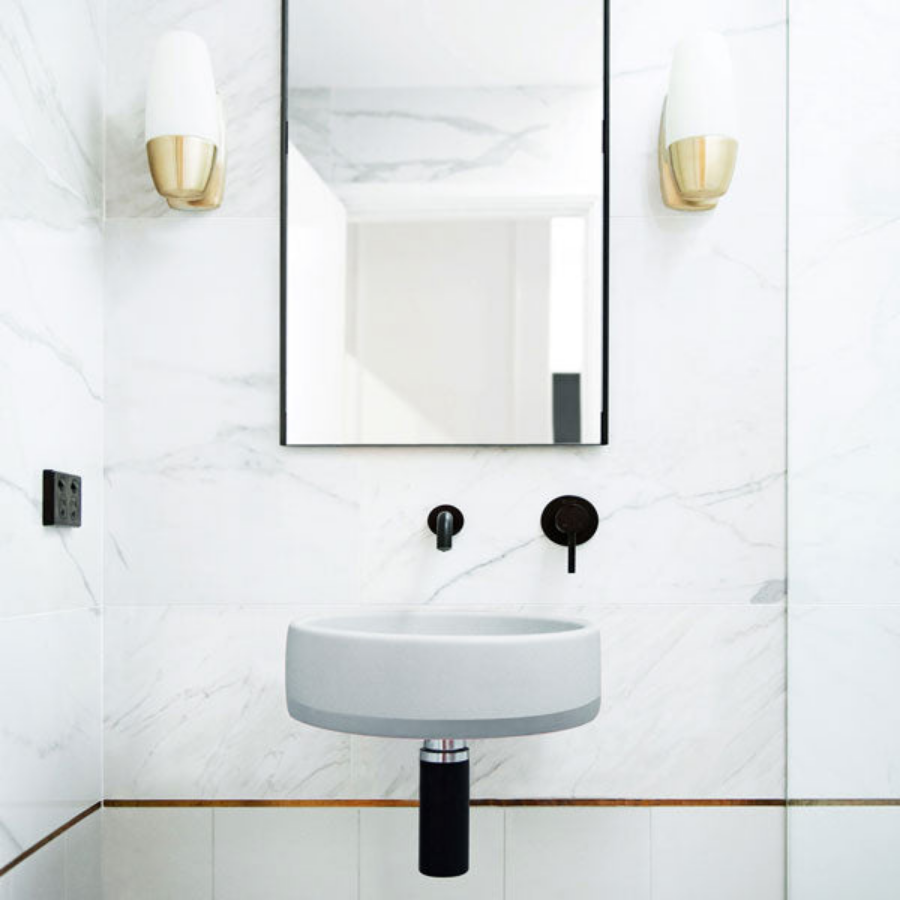 Nood Co Bowl Basin Two Tone Wall Hung Powder Blue