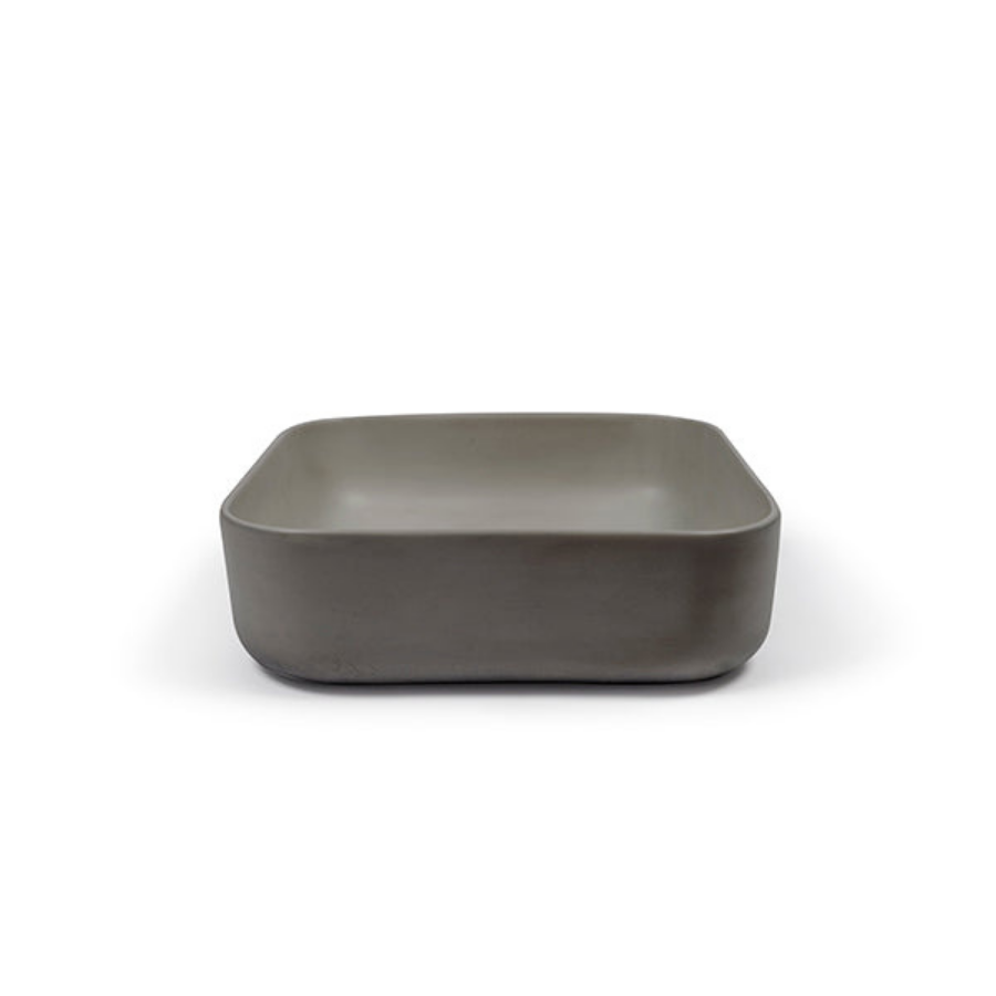 Nood Co Cube Basin Surface Mount Mid Tone Grey