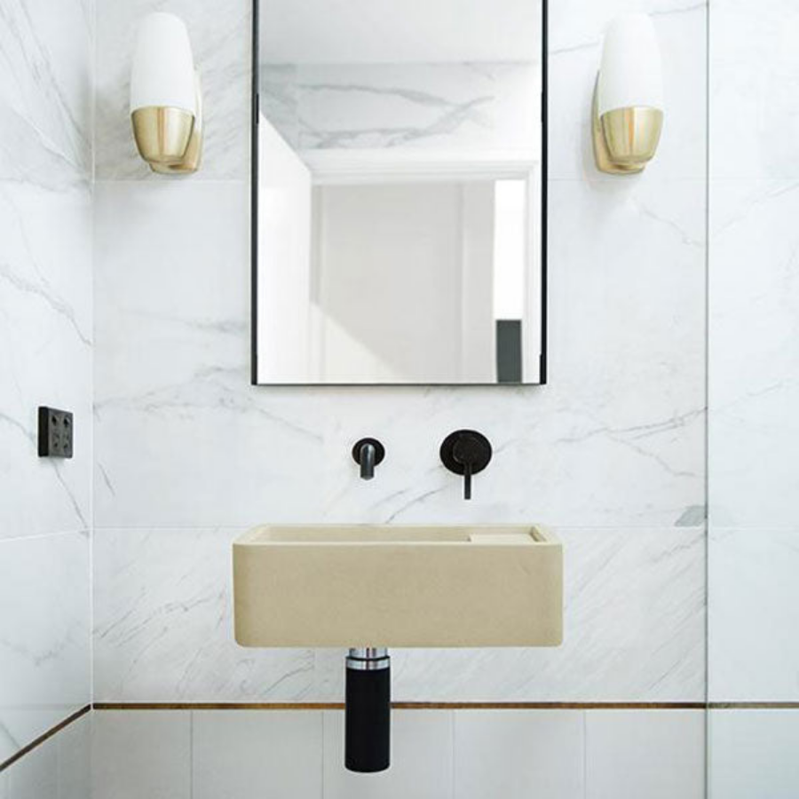 Nood Co Shelf 01 Wall Hung Basin Custard