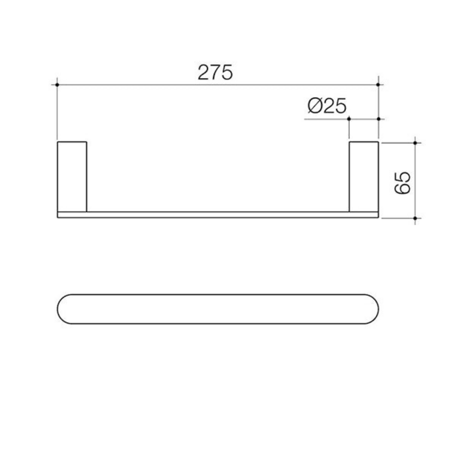 Caroma Urbane II Hand Towel Rail Brushed Nickel