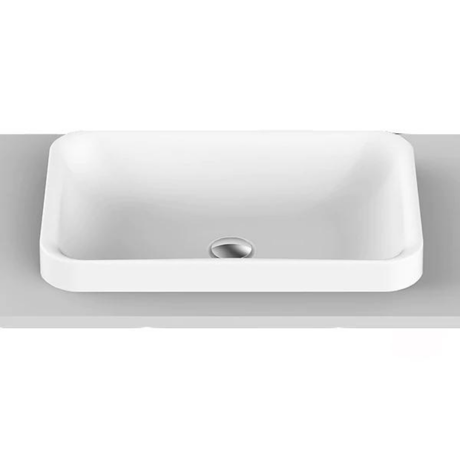 ADP Pride Solid Surface Semi-Inset Basin White