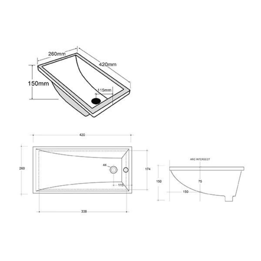 ADP Bo Under Counter Basin White