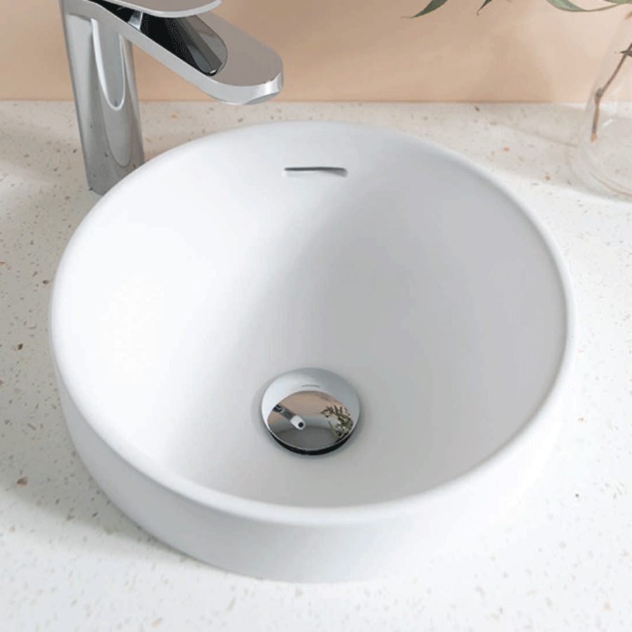 ADP Luka Semi Inset Solid Surface Basin White