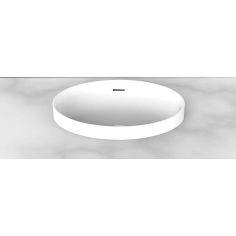 ADP Ozera Semi Inset Solid Surface Basin White
