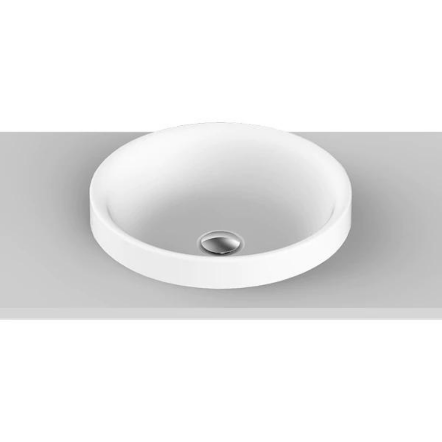 ADP Respect Semi Inset Solid Surface Basin White