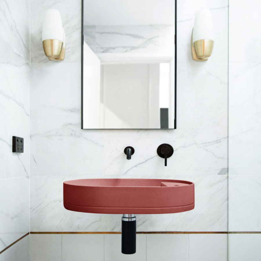 Nood Co Shelf Oval Wall Hung Basin Musk