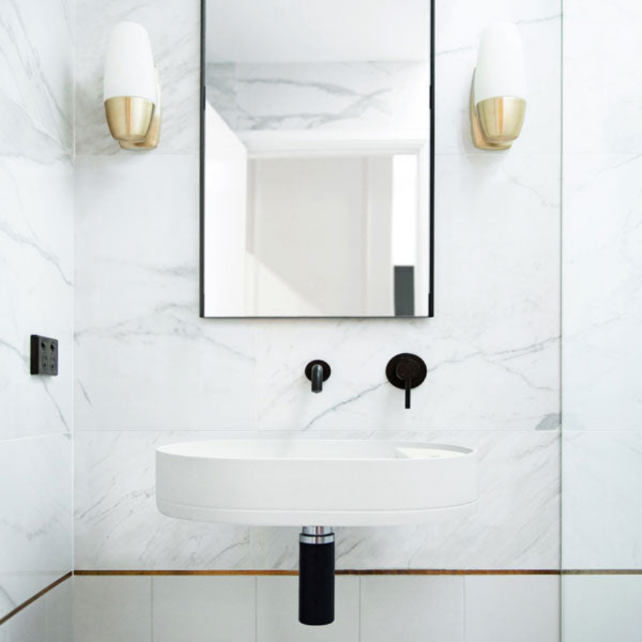 Nood Co Shelf Oval Wall Hung Basin Ivory