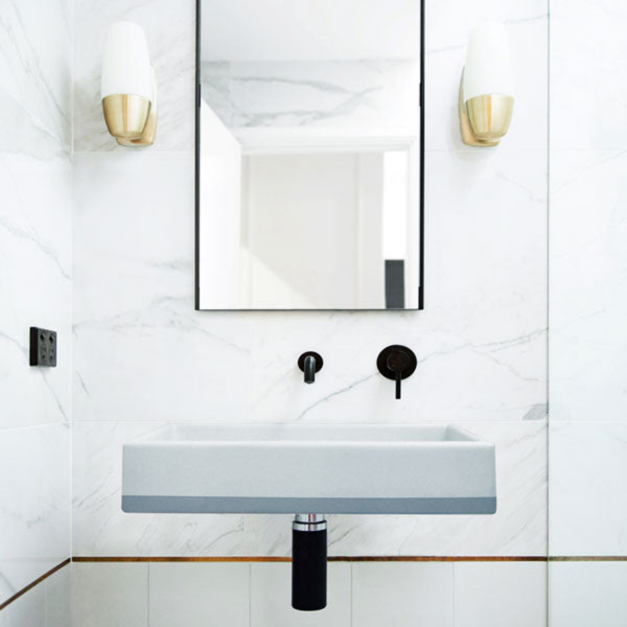 Nood Co Box Basin Two Tone Wall Hung Powder Blue