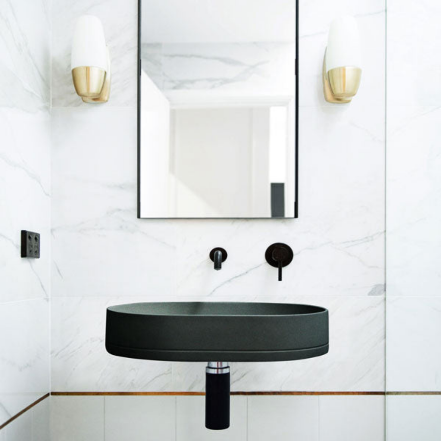 Nood Co Pill Basin Wall Hung Charcoal