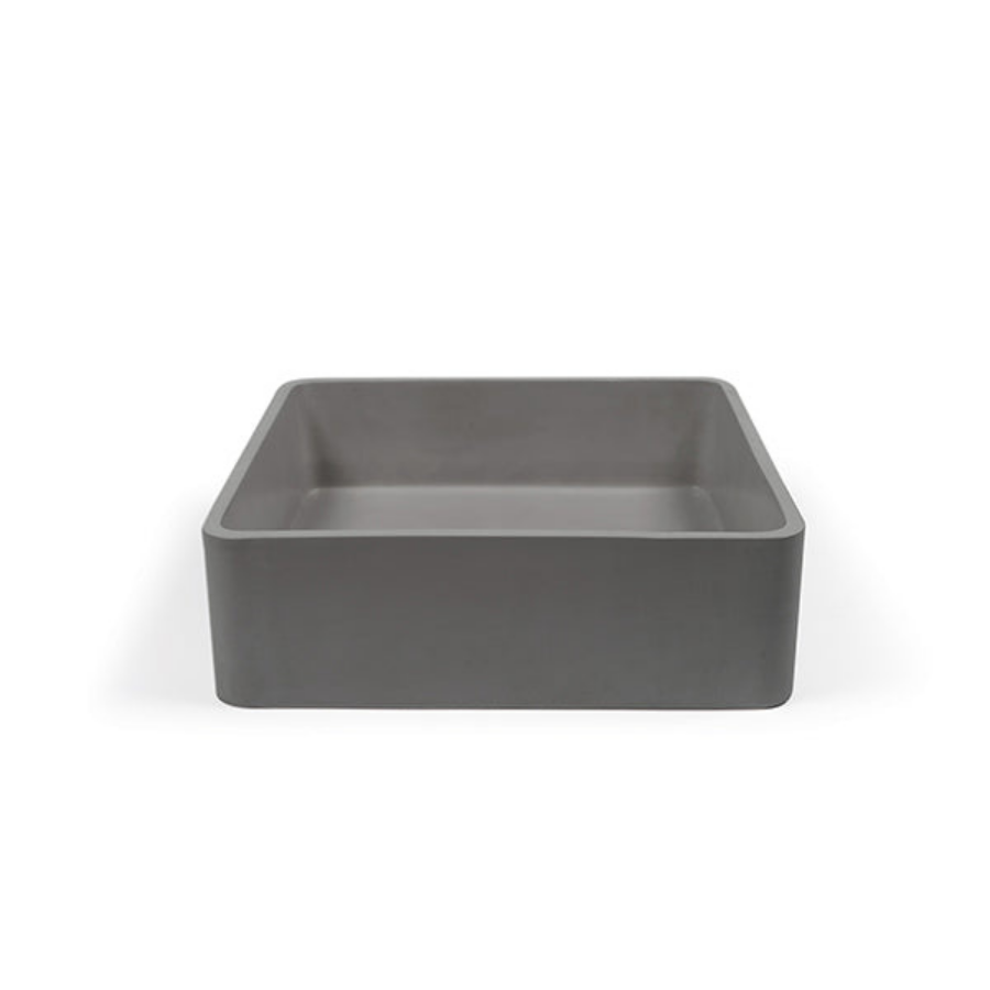 Nood Co Vesl Square Basin Surface Mount Mid Tone Grey
