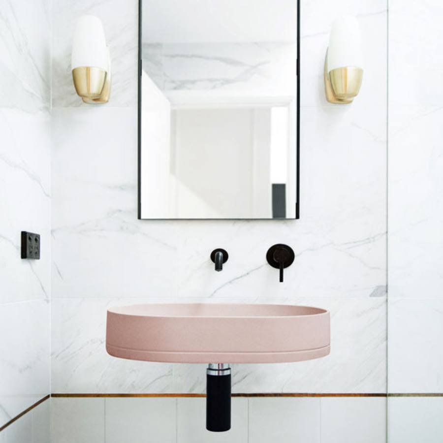 Nood Co Pill Basin Wall Hung Blush Pink