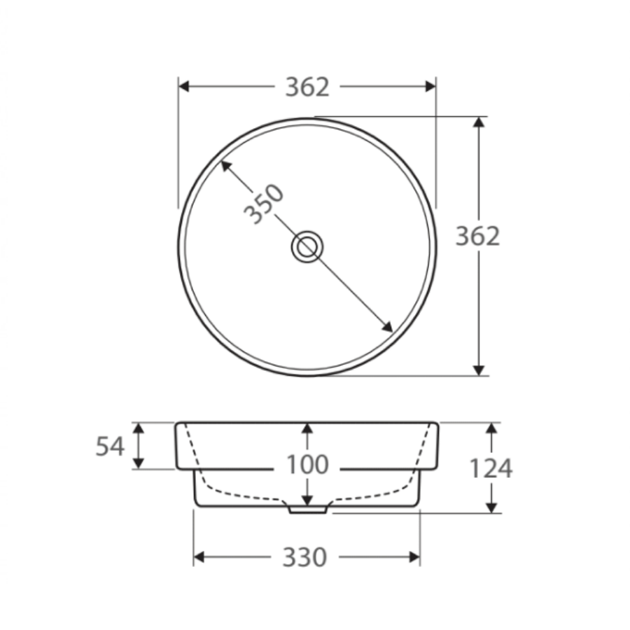 Fienza Reba Semi-Inset Basin - Gloss White