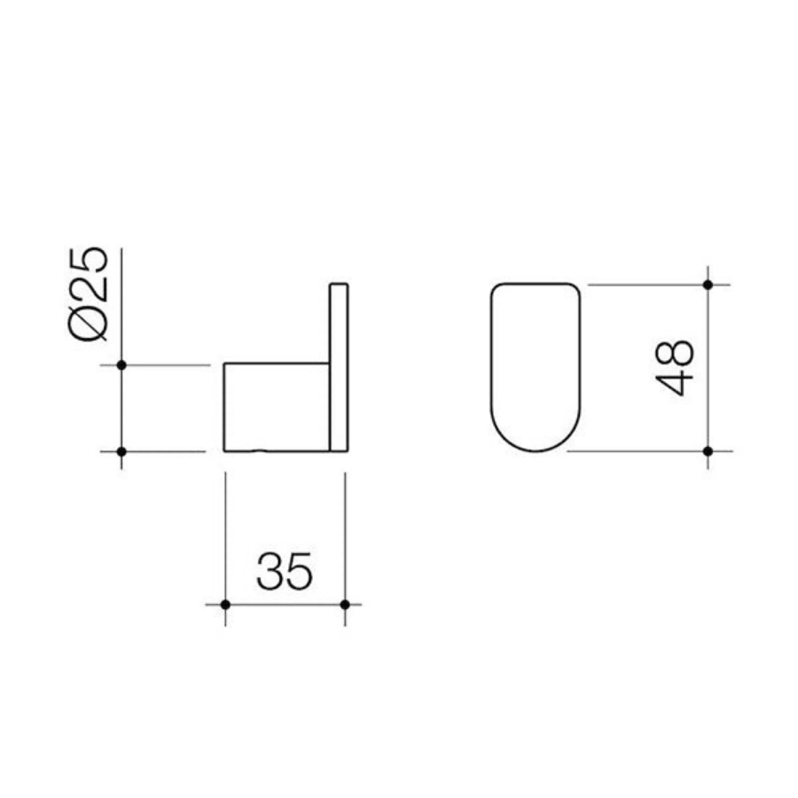 Caroma Urbane II Robe Hook Brushed Nickel