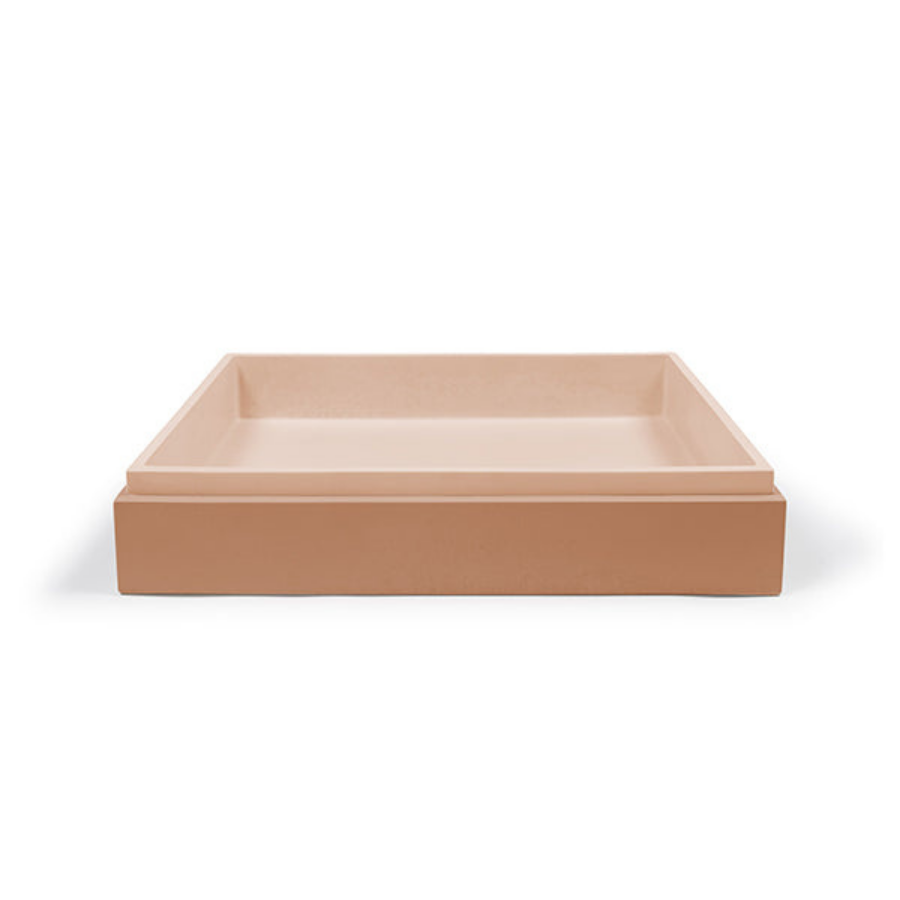 Nood Co Stepp Rectangle Basin Surface Mount Pastel Peach