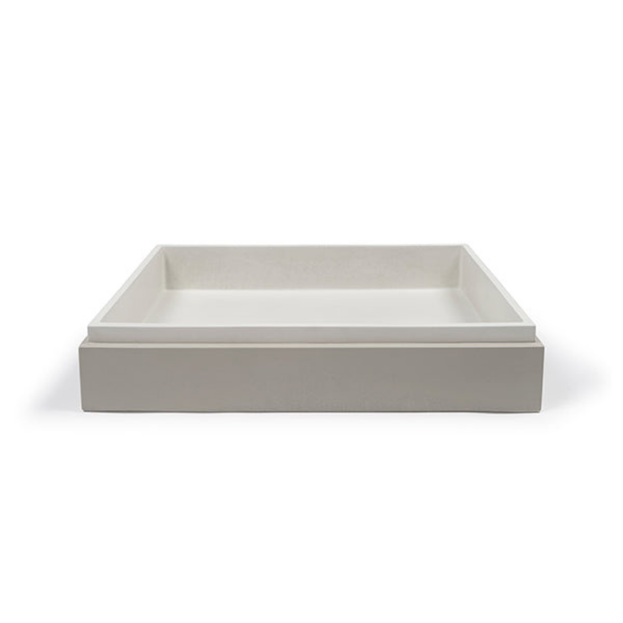 Nood Co Stepp Rectangle Basin Surface Mount Ivory