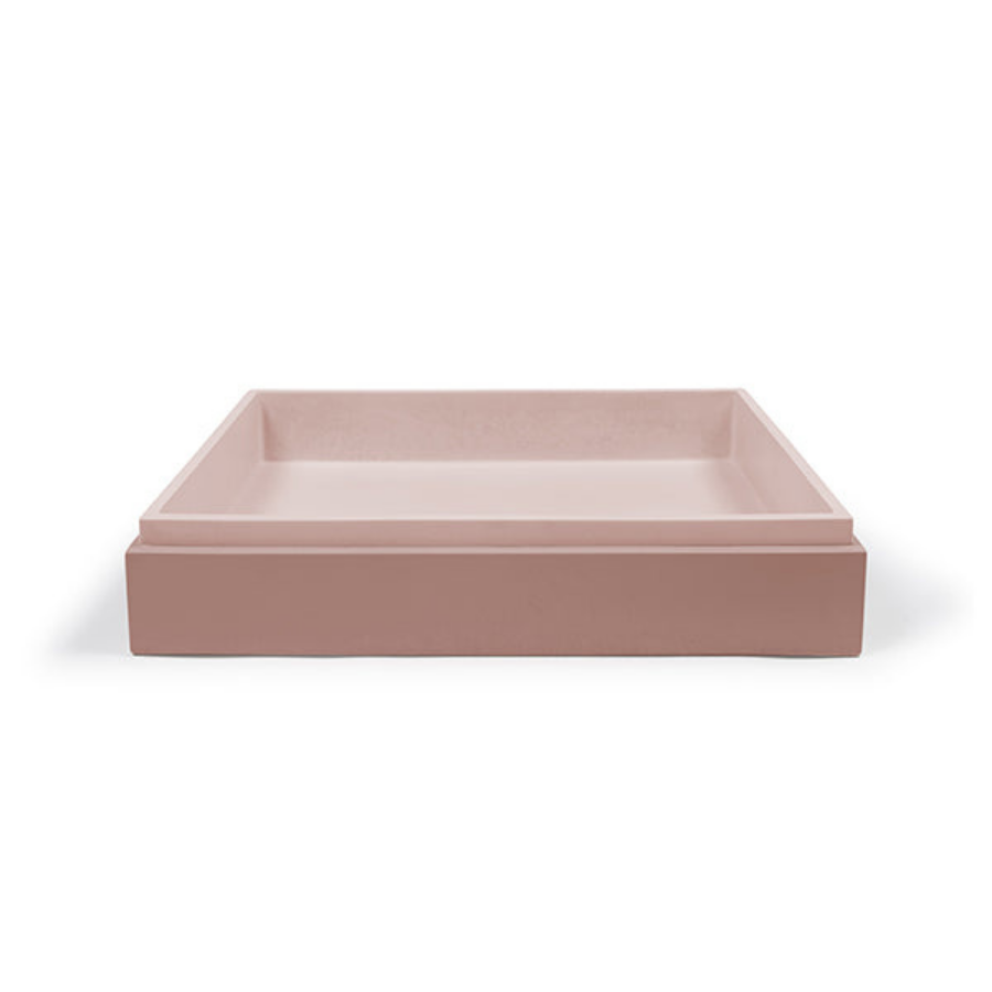 Nood Co Stepp Rectangle Basin Surface Mount Blush Pink