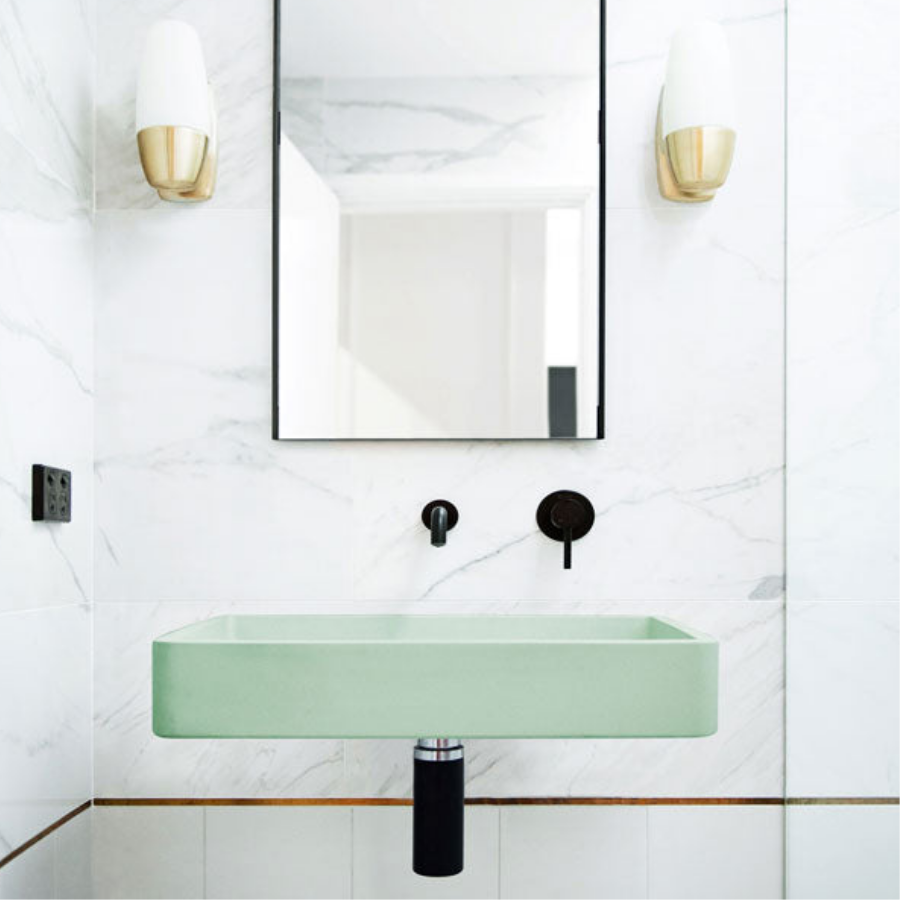 Nood Co Vesl Rectangle Basin Wall Hung Mint