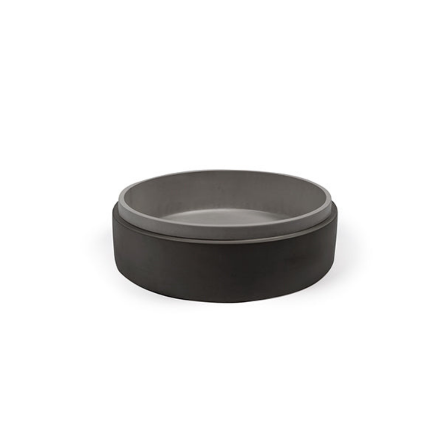 Nood Co Stepp Circle Basin Surface Mount Mid Tone Grey