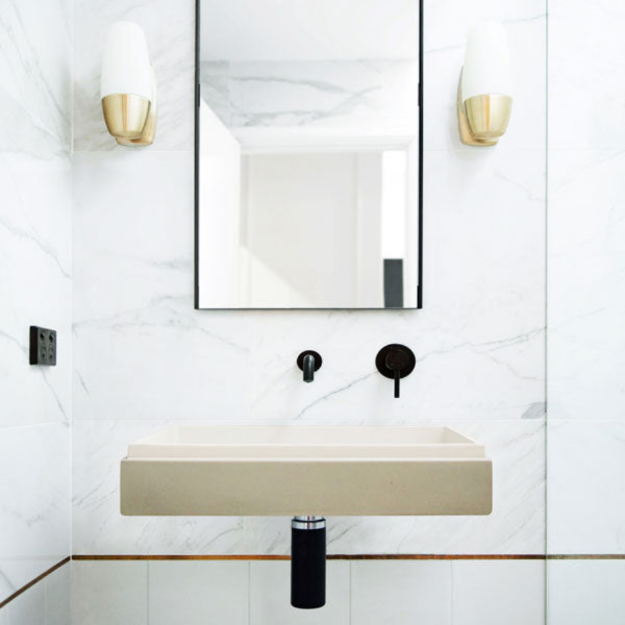 Nood Co Stepp Rectangle Basin Wall Hung Sand