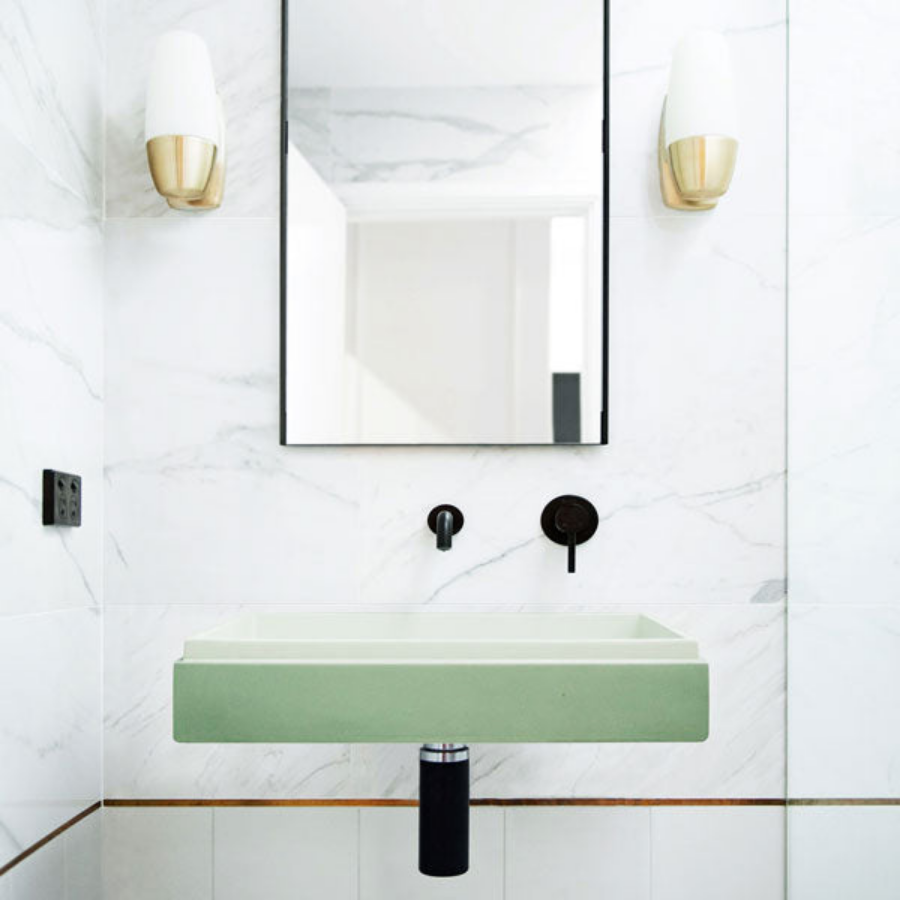 Nood Co Stepp Rectangle Basin Wall Hung Mint