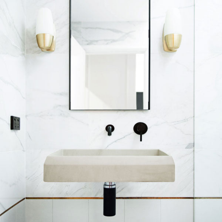 Nood Co Prism Rectangle Basin Wall Hung Sand