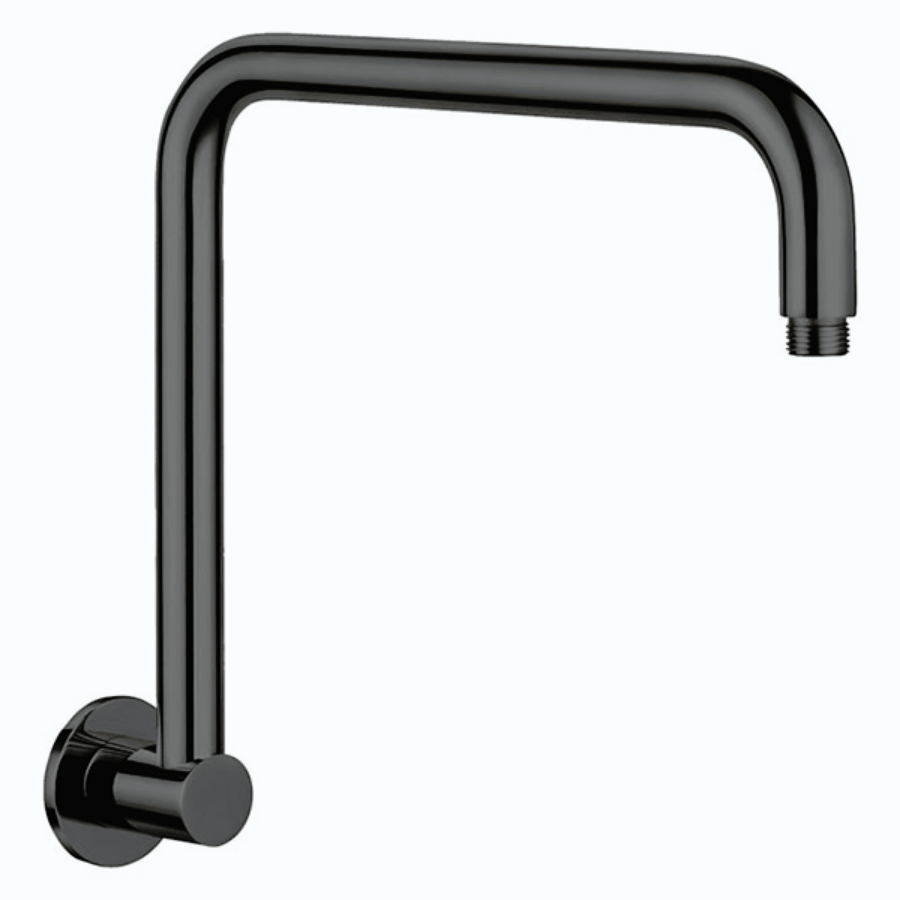 Fienza Round Fixed Gooseneck Shower Arm - Matte Black