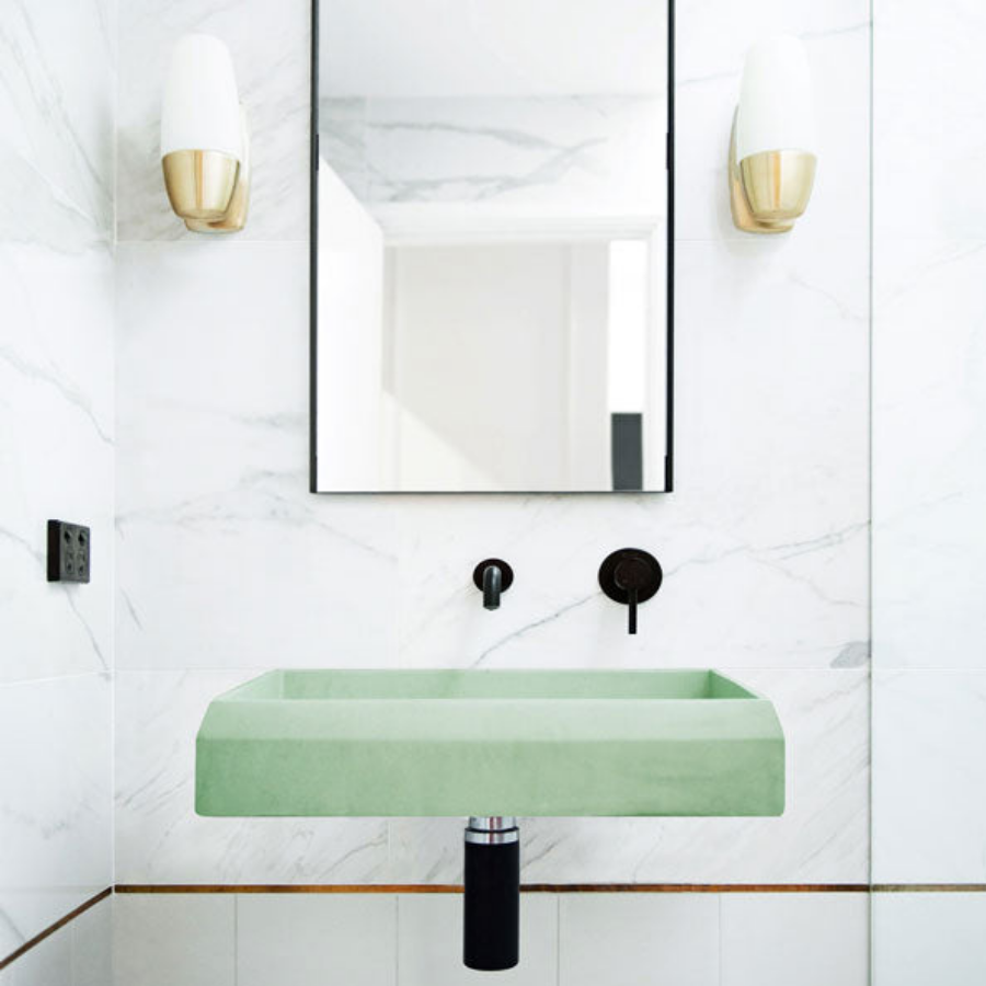 Nood Co Prism Rectangle Basin Wall Hung Mint