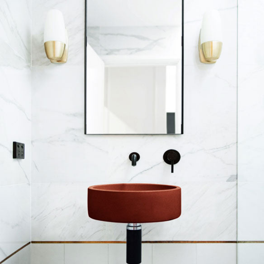 Nood Co Hoop Basin Wall Hung Clay