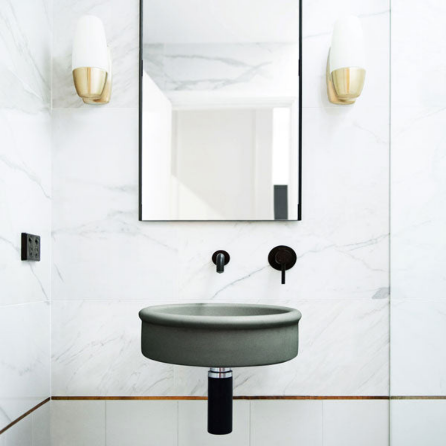 Nood Co Tubb Basin Wall Hung Mid Tone Grey