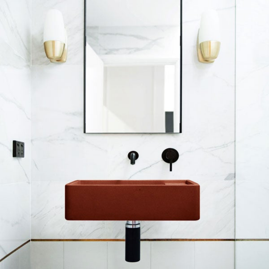 Nood Co Shelf 02 Wall Hung Basin Clay