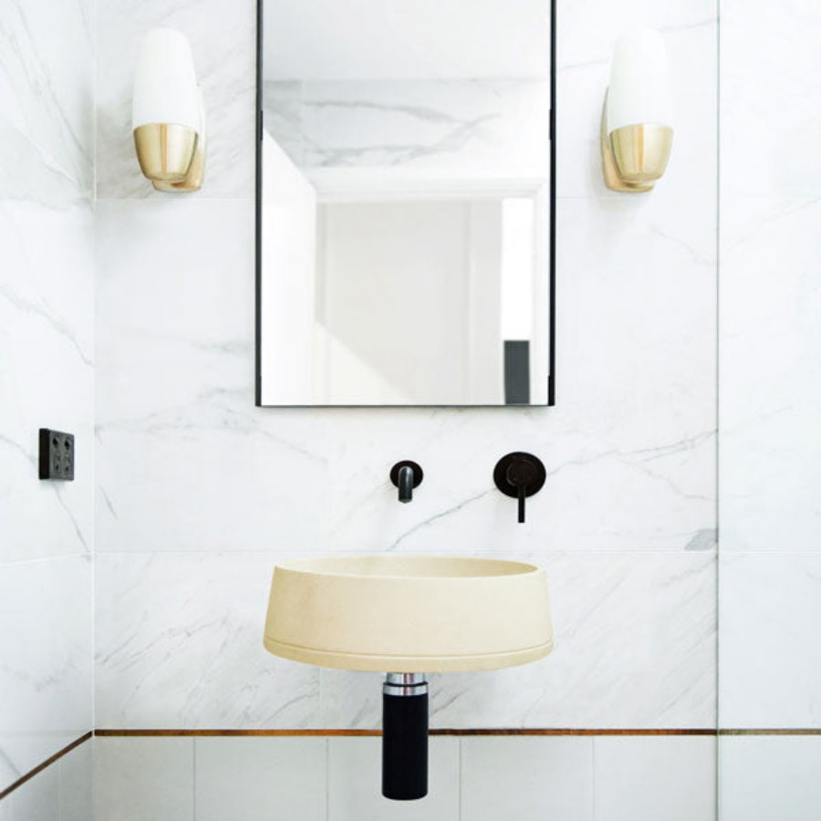 Nood Co Funl Basin Wall Hung Custard