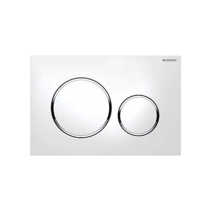 Geberit Sigma 20 Flush Plate White with Chrome Trim