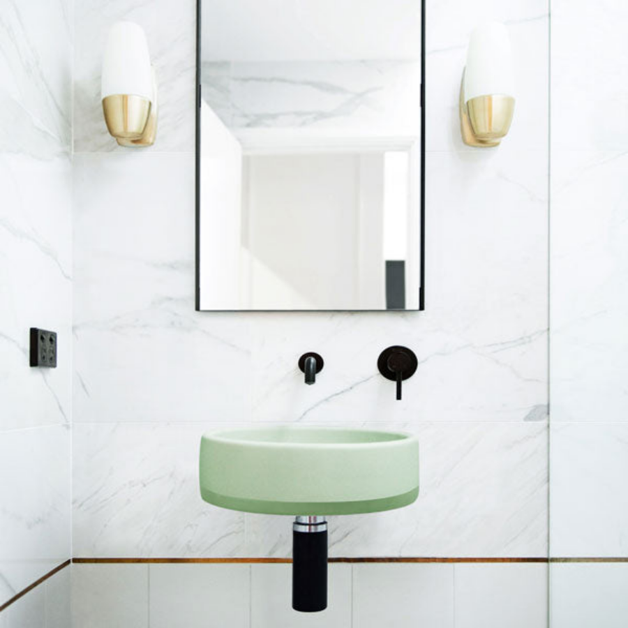 Nood Co Bowl Basin Two Tone Wall Hung Mint