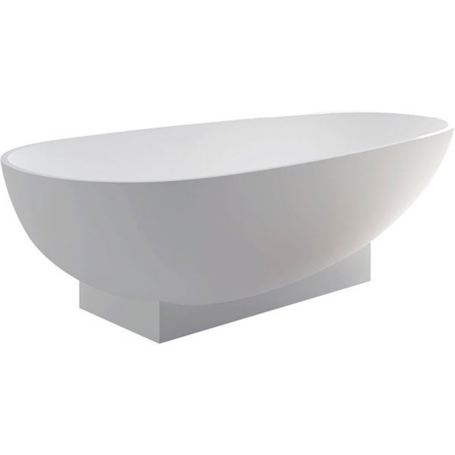Fienza Lagoona Matte White Stone Freestanding Bath 1800mm