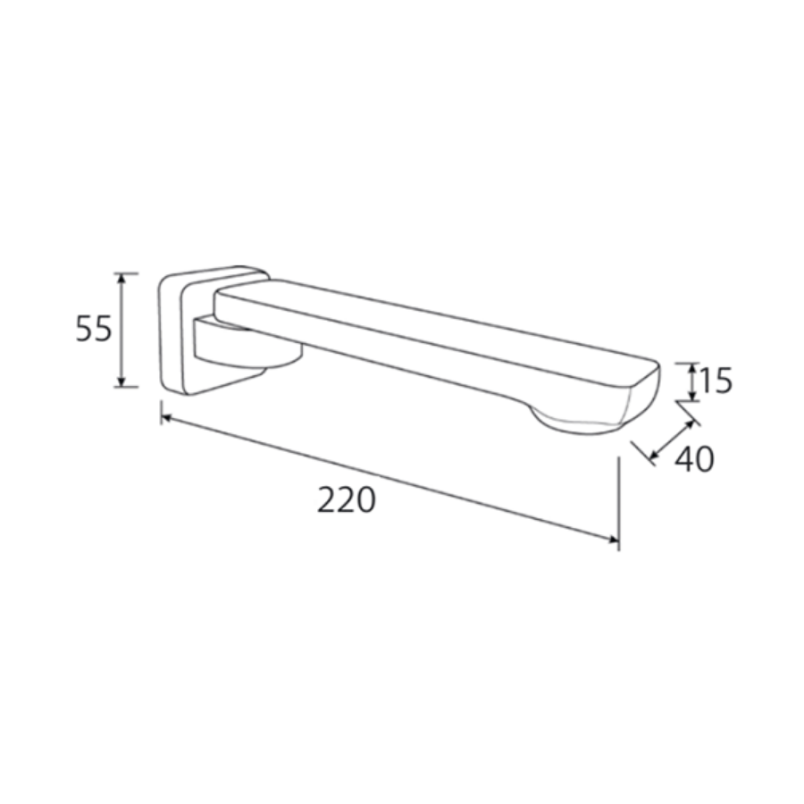 Fienza Koko Swivel Bath Outlet - Matte Black