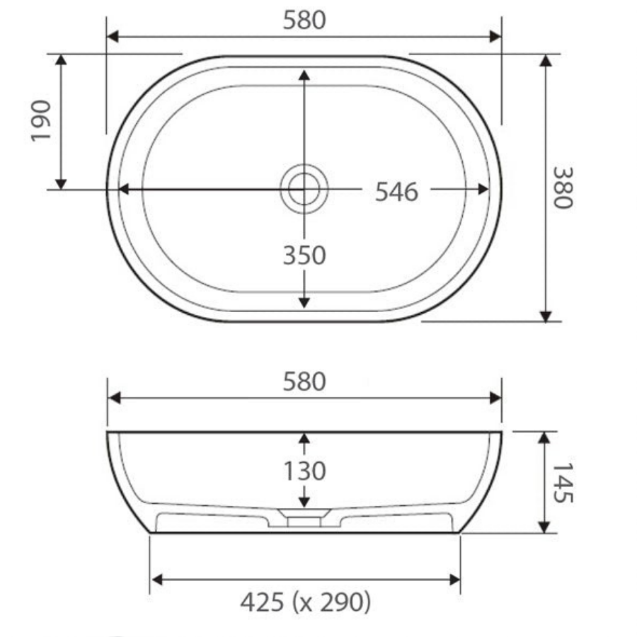 Fienza Nero Solid Surface Basin