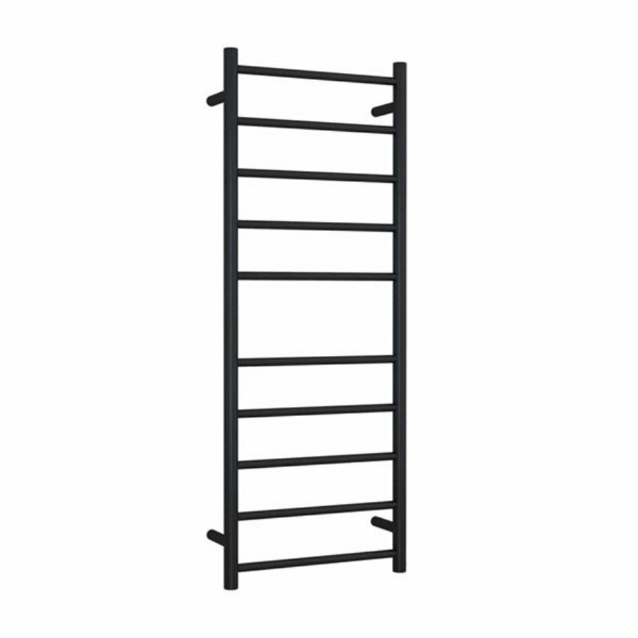 Thermogroup 10 Bar Thermorail Matte Black Straight Round Heated Towel Ladder 450mm