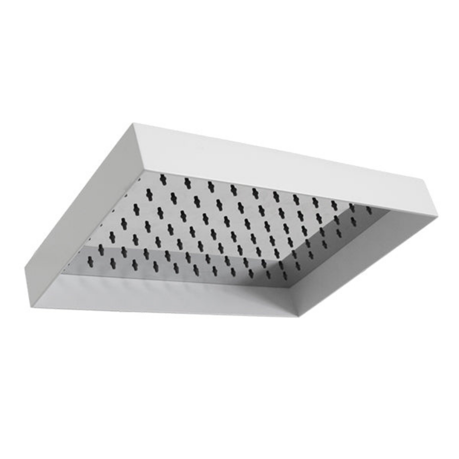 ADP Martini Shower Rose With Shroud-Matte White/Chrome