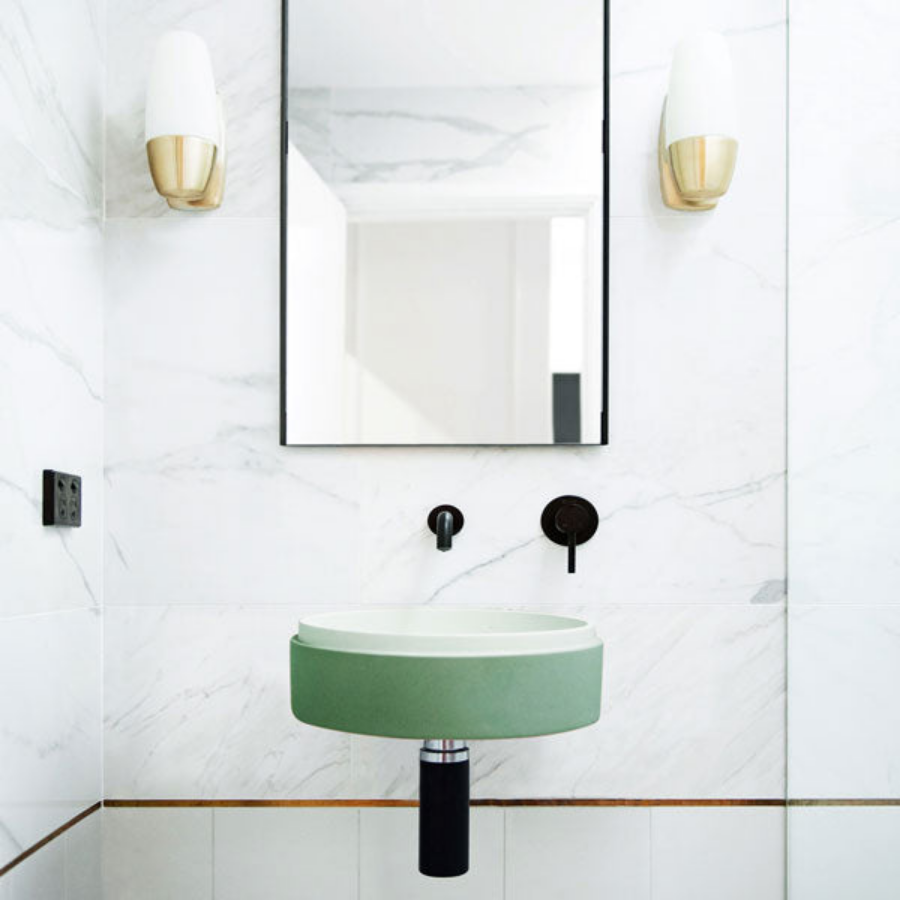 Nood Co Stepp Circle Basin Wall Hung Mint