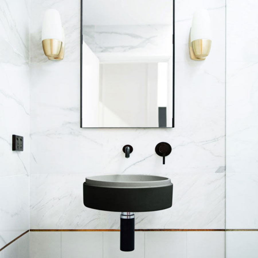 Nood Co Stepp Circle Basin Wall Hung Charcoal