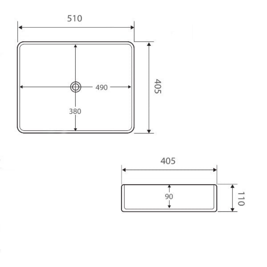 Fienza Luciana Matte Black Above Counter Basin