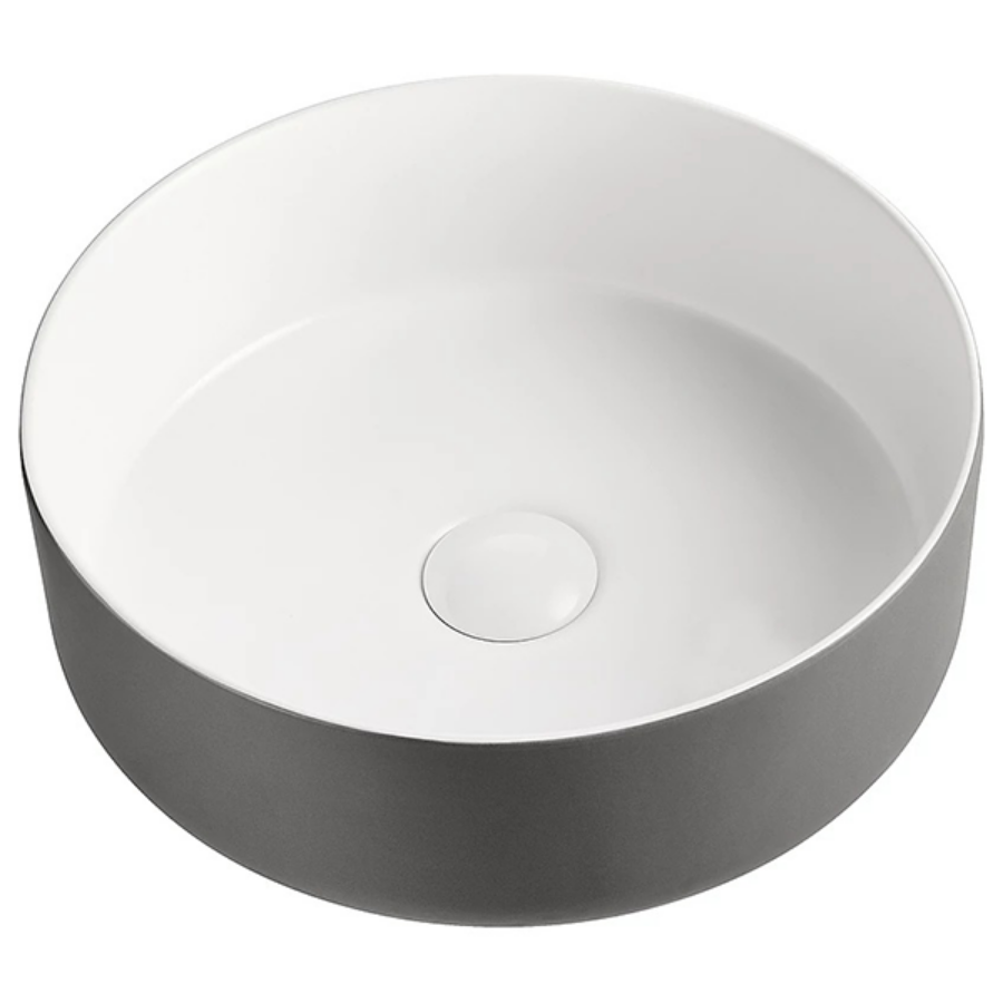 ADP Margot Duo Above Counter Basin - Matte Grey Outside/Matte White Inside