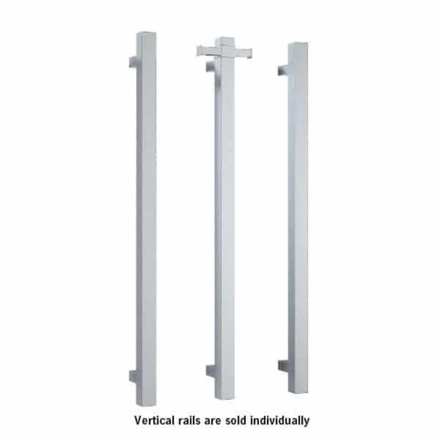 Thermogroup 12V Straight Square Vertical Single Bar Heated Towel Rail