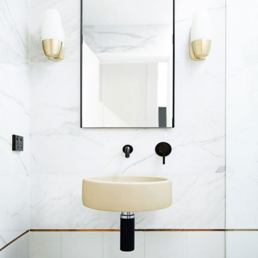 Nood Co Bowl Basin Wall Hung Custard